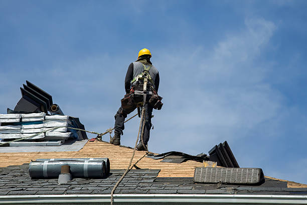 Professional Gutter Installation technician working in East Freetown, MA